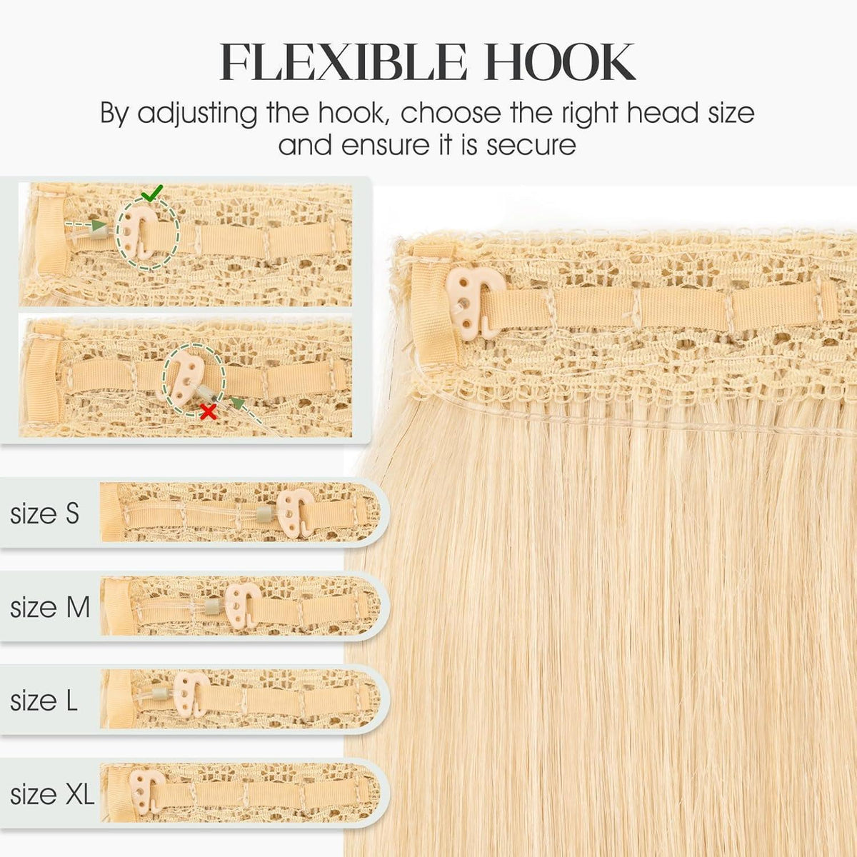 Echthaar Extension Platinblond 30cm – Unsichtbare Drahtverlängerung