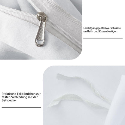 Mako Satin Bettwäsche Set 200x200 cm Weiß Baumwolle