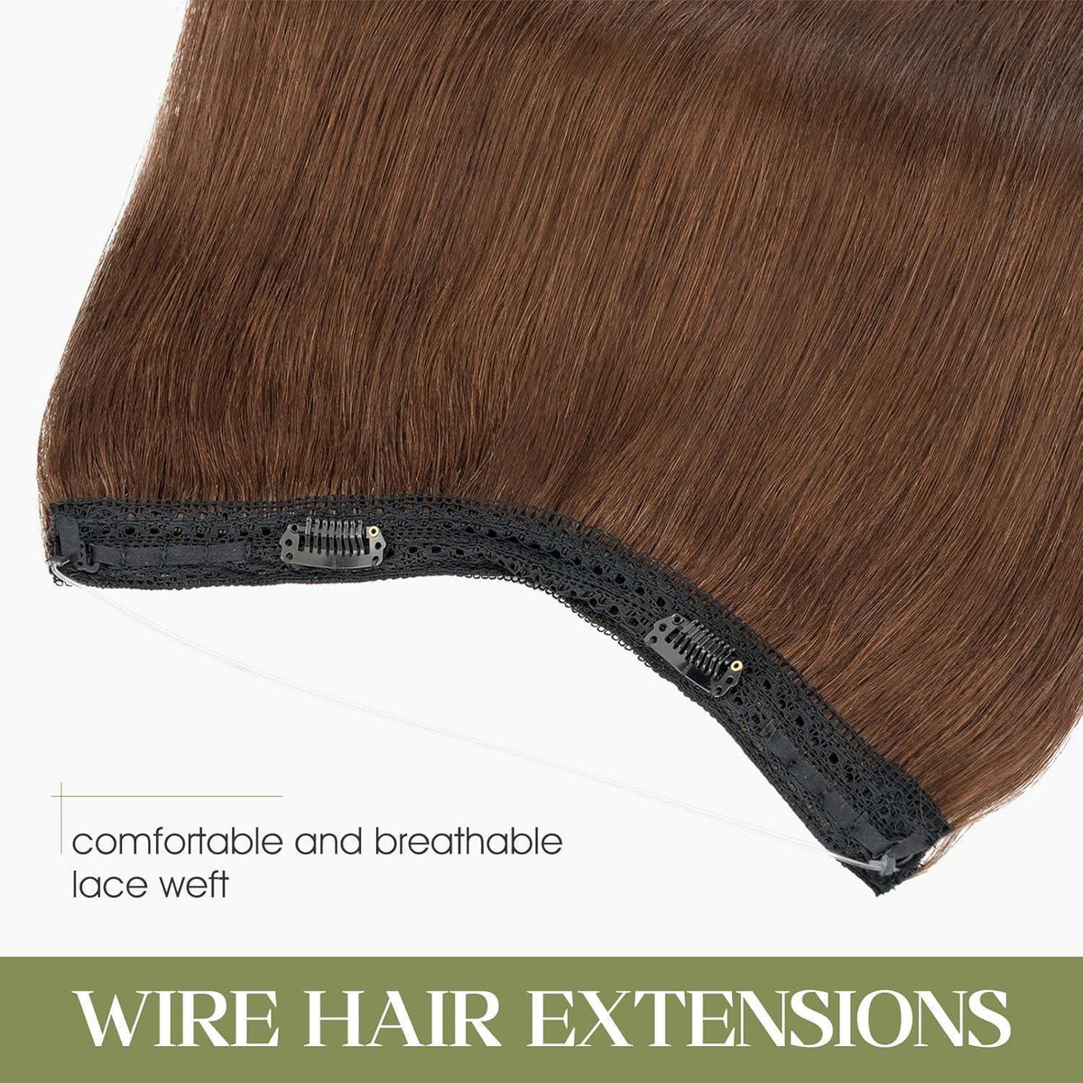 Echthaar Halo Extension 45cm – Schokoladenbraun #04