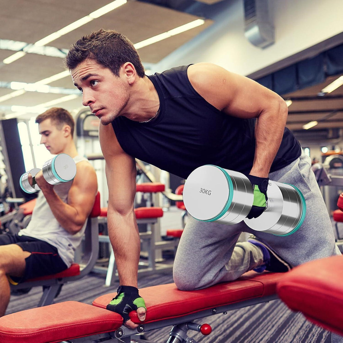 Verstellbare Kurzhanteln aus massivem Stahl für Krafttraining