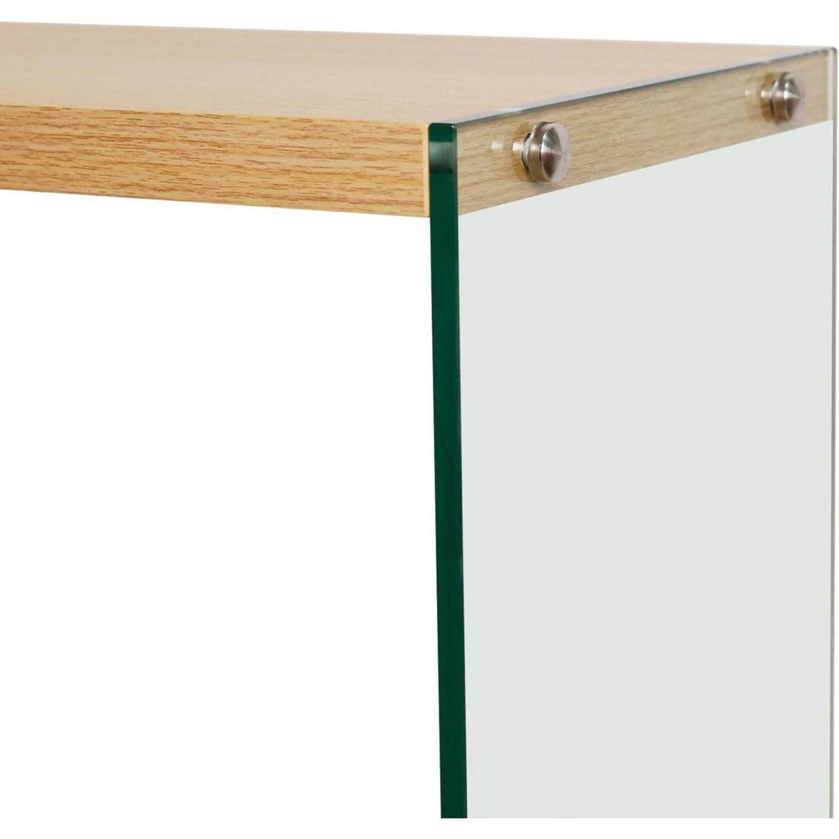 Schmaler Konsolentisch Holz mit Glasbeinen | Flurtisch 100x30 cm