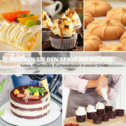 Spritzbeutel Set Edelstahl | 9 Düsen für Kuchen & Desserts