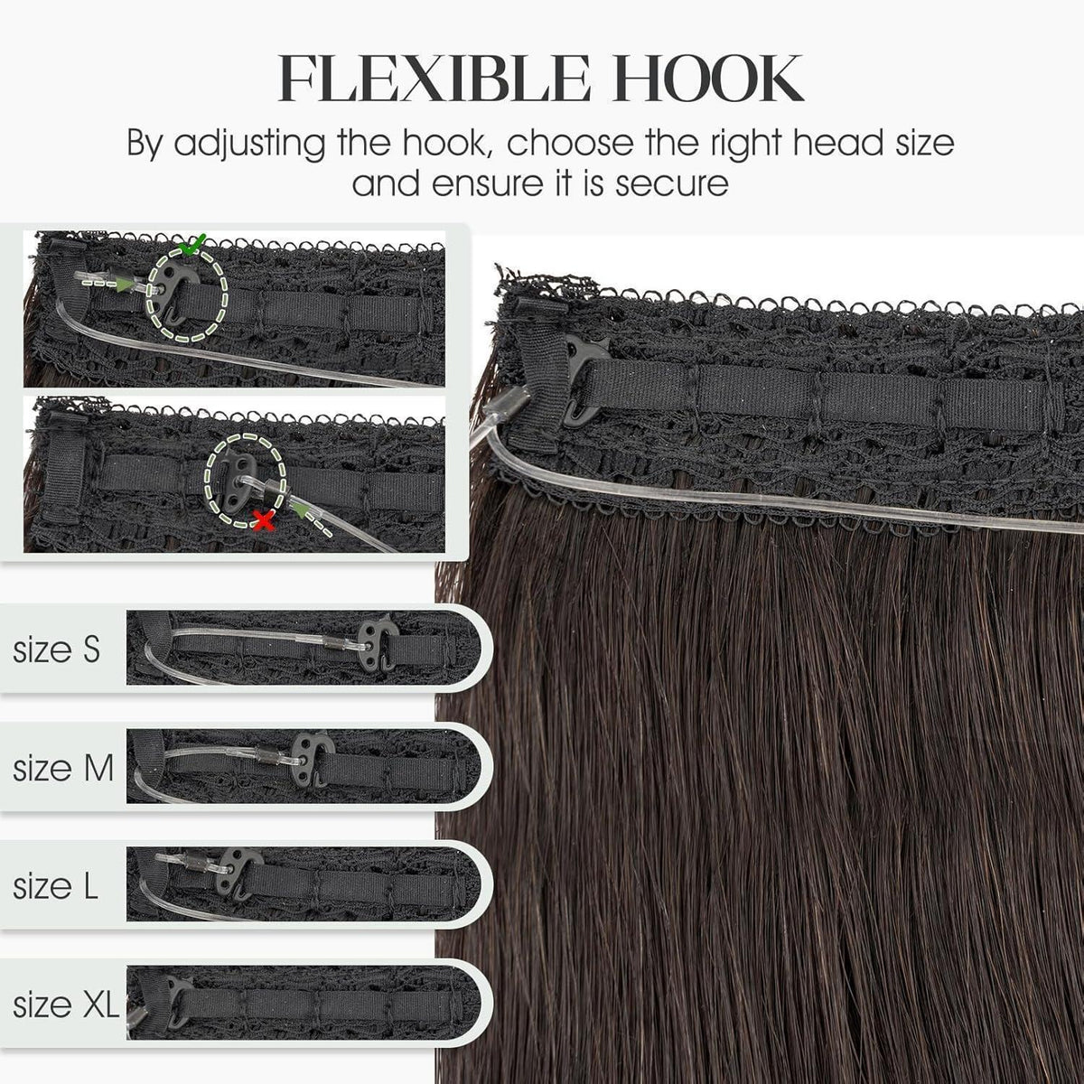 Echthaar Extension Flip-In 40cm Schwarz – Unsichtbare Verlängerung