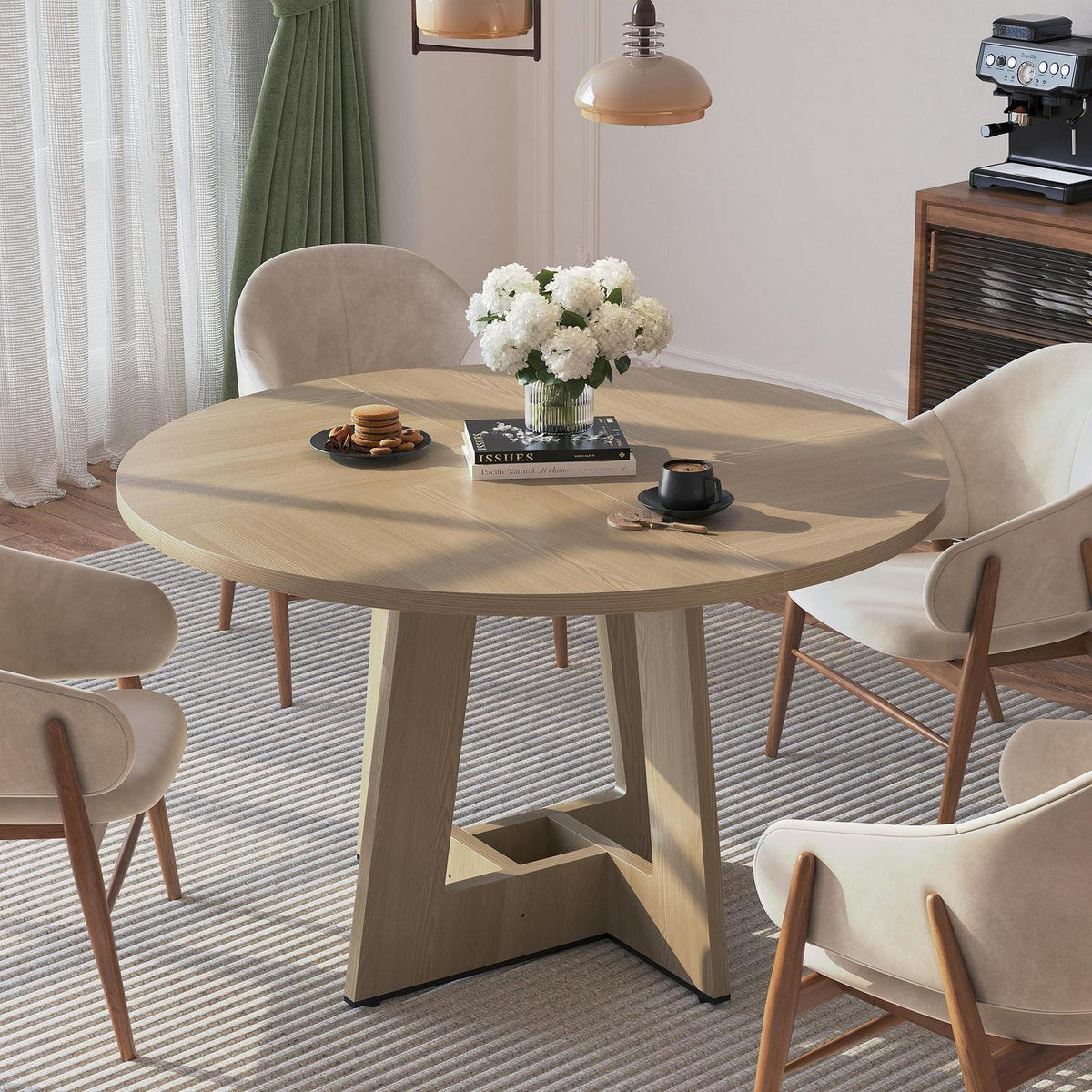Runder Esstisch Eiche 120cm – Stabil & Modern für 4-6 Personen
