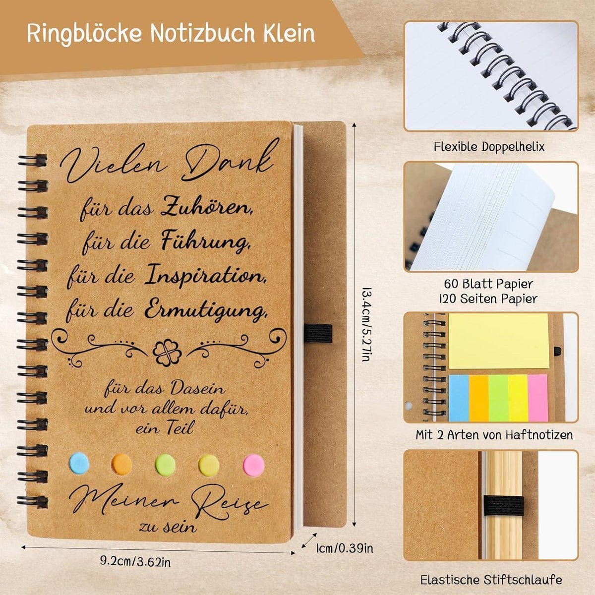 Abschiedsgeschenk Danke Notizbuch Set für Lehrer & Erzieherin