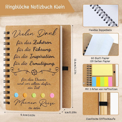 Abschiedsgeschenk Danke Notizbuch Set für Lehrer & Erzieherin