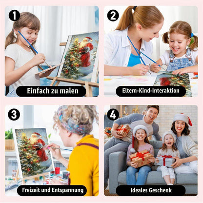 Weihnachtsmann Malen nach Zahlen Set mit Rahmen für Erwachsene