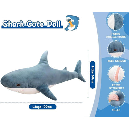XXL Hai Kuscheltier 100cm - Weiches Plüschtier für Kinderzimmer