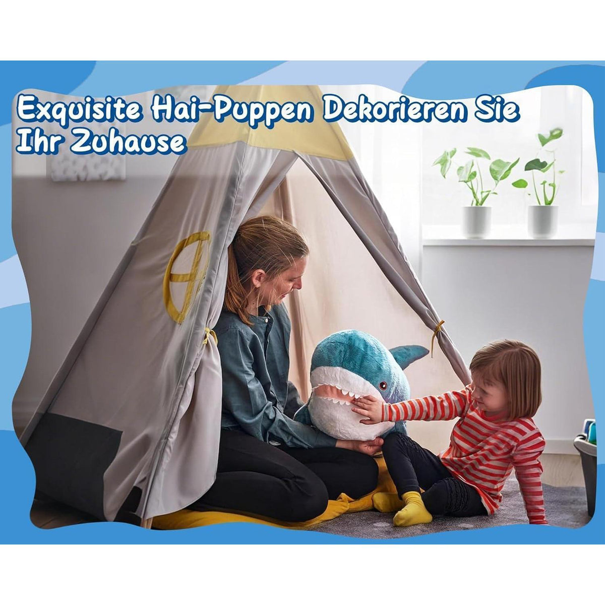 XXL Hai Kuscheltier 100cm - Weiches Plüschtier für Kinderzimmer