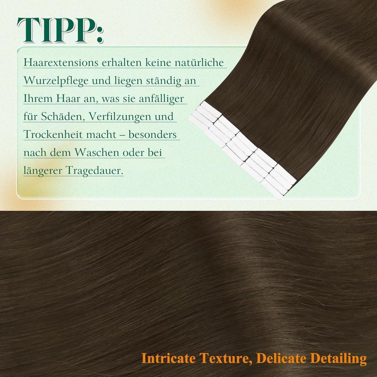 Echthaar Tape Extensions Braun 50cm – Natürliche Verlängerung