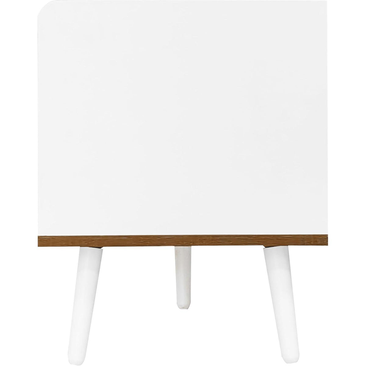 TV Lowboard Weiß & Holz mit 3 Türen (160x39x49,5cm)