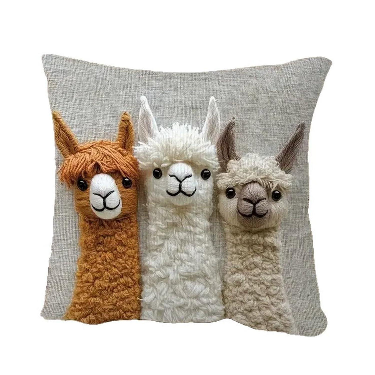 2x Kissenbezug Alpaka 45x45 cm - Niedliches Tierdesign