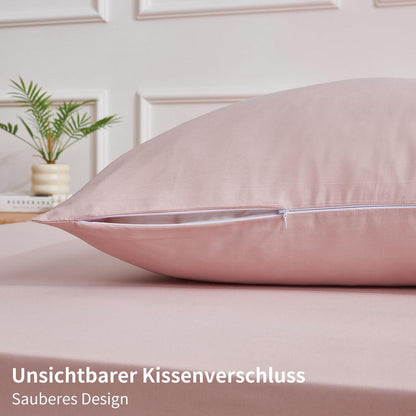 Rosa Bettwäsche-Set 220x240 cm - 100% Baumwolle