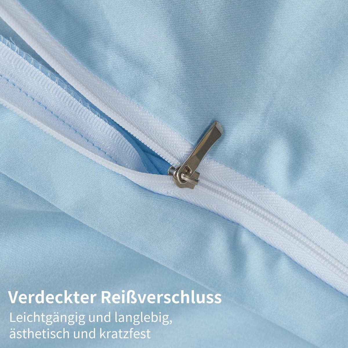 4teilige Bettwäsche 135x200 Baumwolle Blau – Weich & Atmungsaktiv