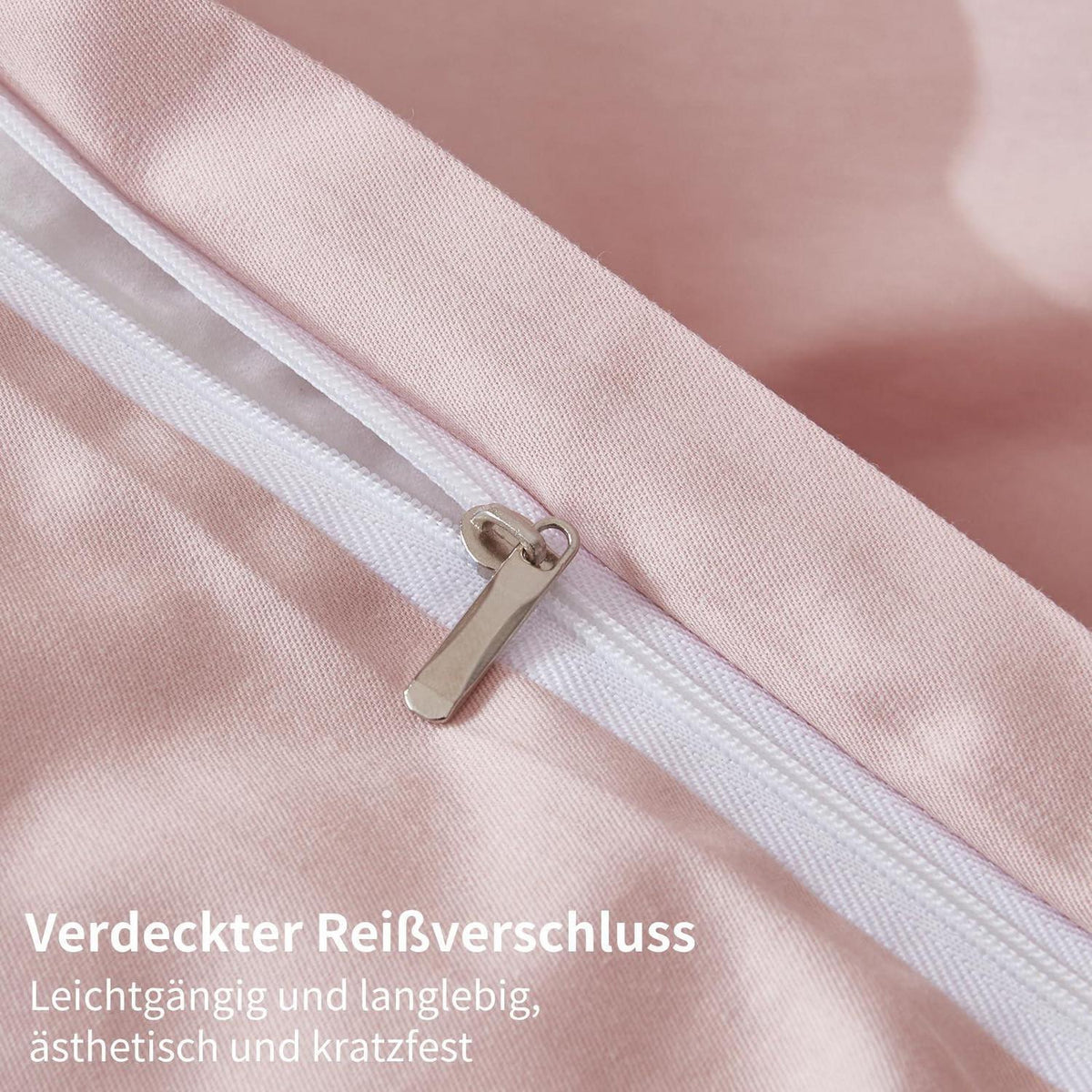 Rosa Baumwoll Bettwäsche 135x200 - 4-teilig, Kühlend & Weich