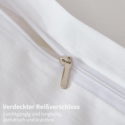 4teilige Bettwäsche 135x200 Baumwolle Weiß – Weich & Atmungsaktiv