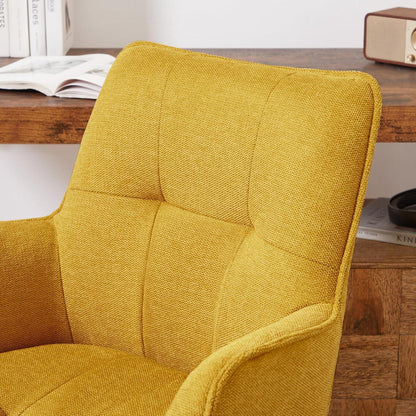 Drehbarer Sessel Gelb Bouclé – Wohnzimmer & Schminktisch