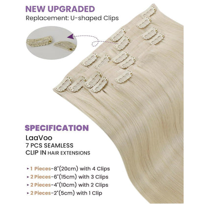 Echthaar Clip-in Extensions Blond #613 – 45cm, 100g