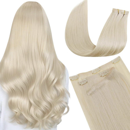 Echthaar Clip-in Extensions Blond #613 – 35cm, 100g