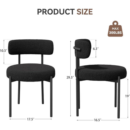 Teddy Stoff Esszimmerstühle 2er Set – Bouclé & Mid-Century Design