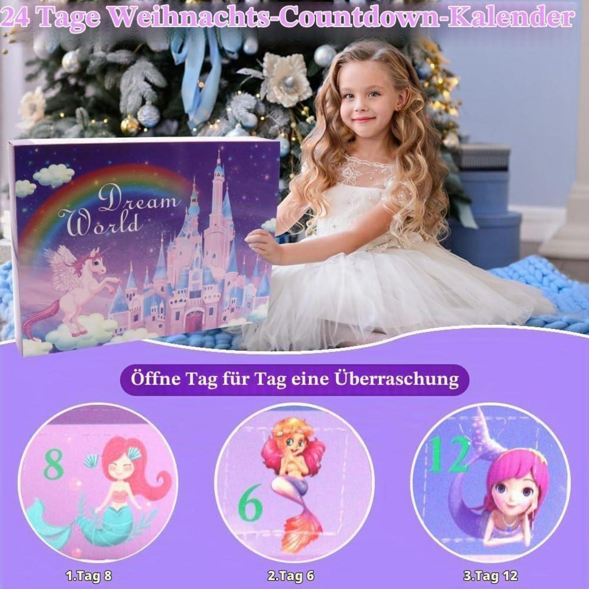 Adventskalender Mädchen 2026 mit Haar Accessoires & Schmuck