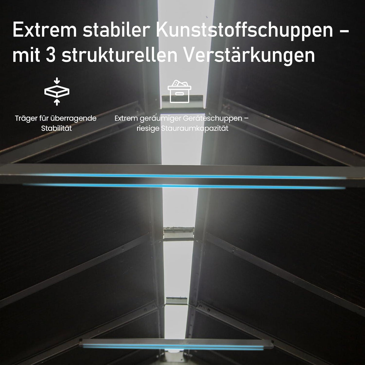 Gartenhaus Kunststoff Grau – 2,3x2,9m, Wetterfest & Abschließbar