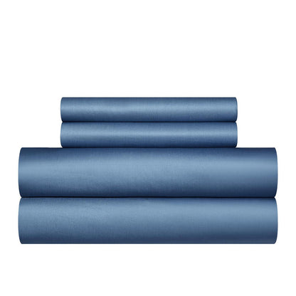 Mako Satin Bettwäsche-Set 220x240 blau marine, 3-teilig