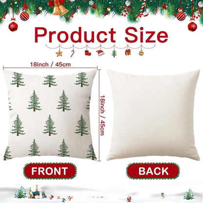 Weihnachtliche Kissenbezüge 2er Set 45x45 cm Weihnachtsbaum Beige