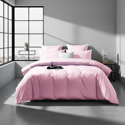 Mako Satin Bettwäsche Set Rosa Altrosa 200x220 cm 3-teilig