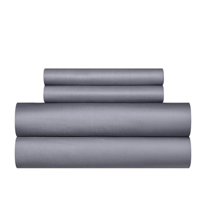 Mako Satin Bettwäsche Set 135x200 Hellgrau Anthrazit