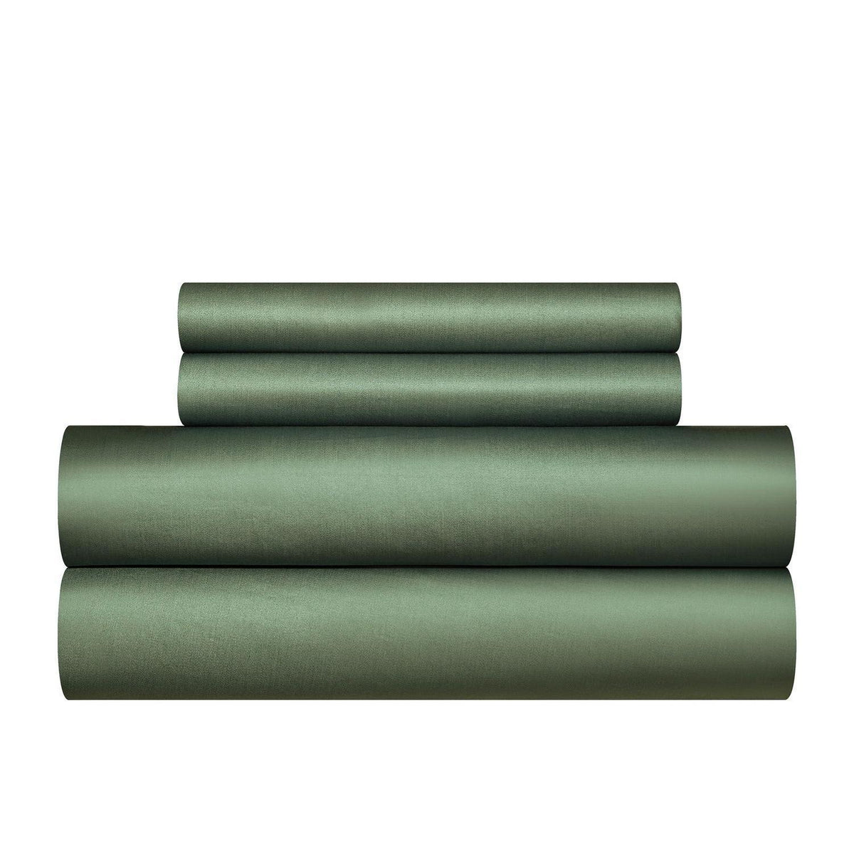 Mako Satin Bettwäsche Set 220x240 Dunkelgrün Baumwolle