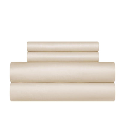 Baumwoll Bettwäsche Set 220x240 Taupe Mako Satin 3-teilig