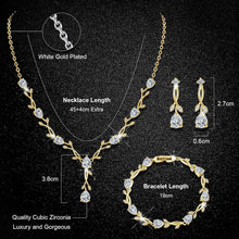 Schmuckset Sterling Silber 925 mit Zirkonia für Damen, Gold