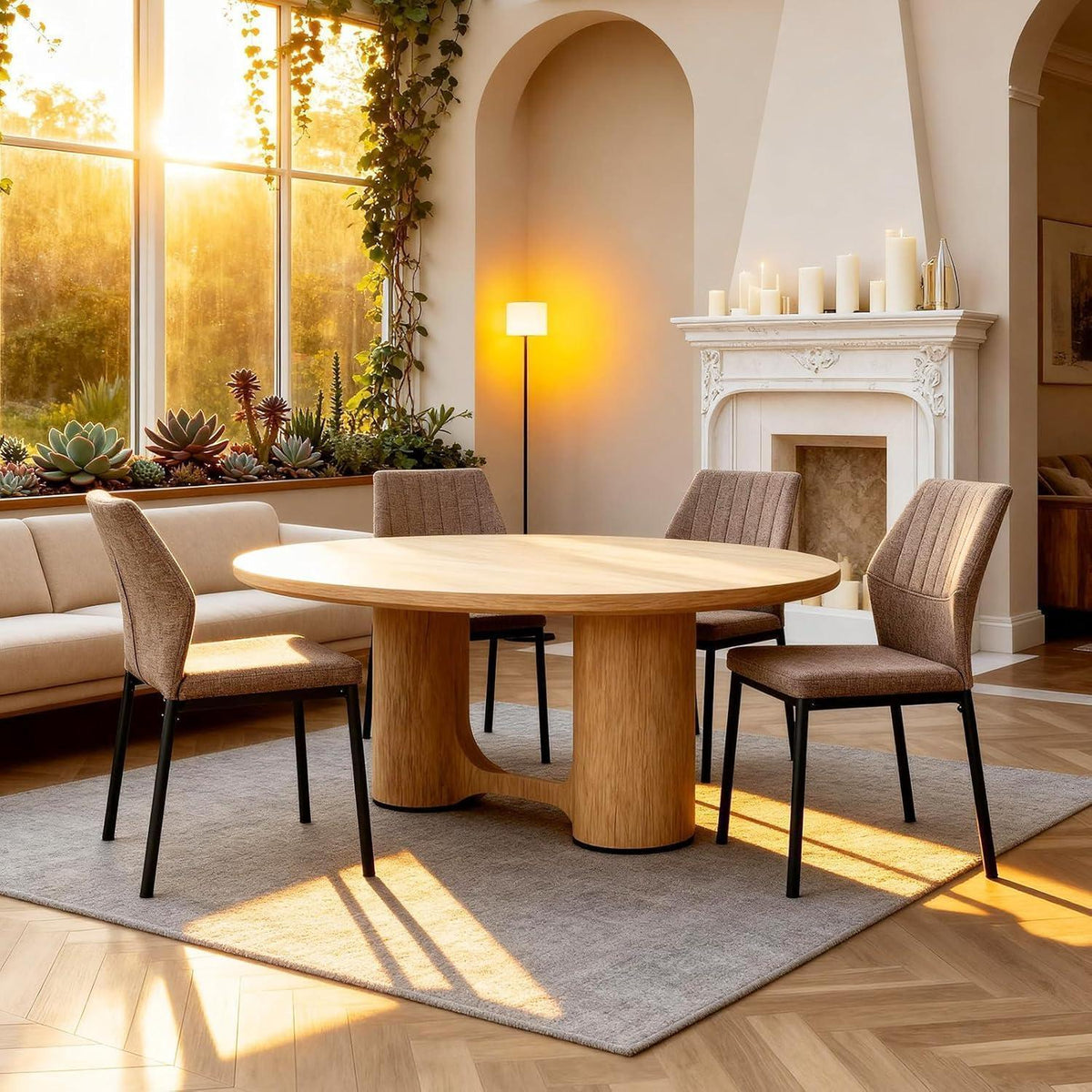 Esszimmerstühle 2er Set – Braun, Polsterstuhl für Küche & Wohnzimmer