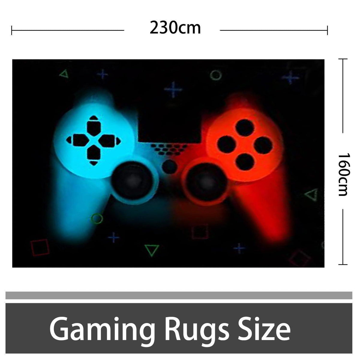 Gaming Teppich 3D Gamepad Design 160x230 cm – Rutschfest & Waschbar