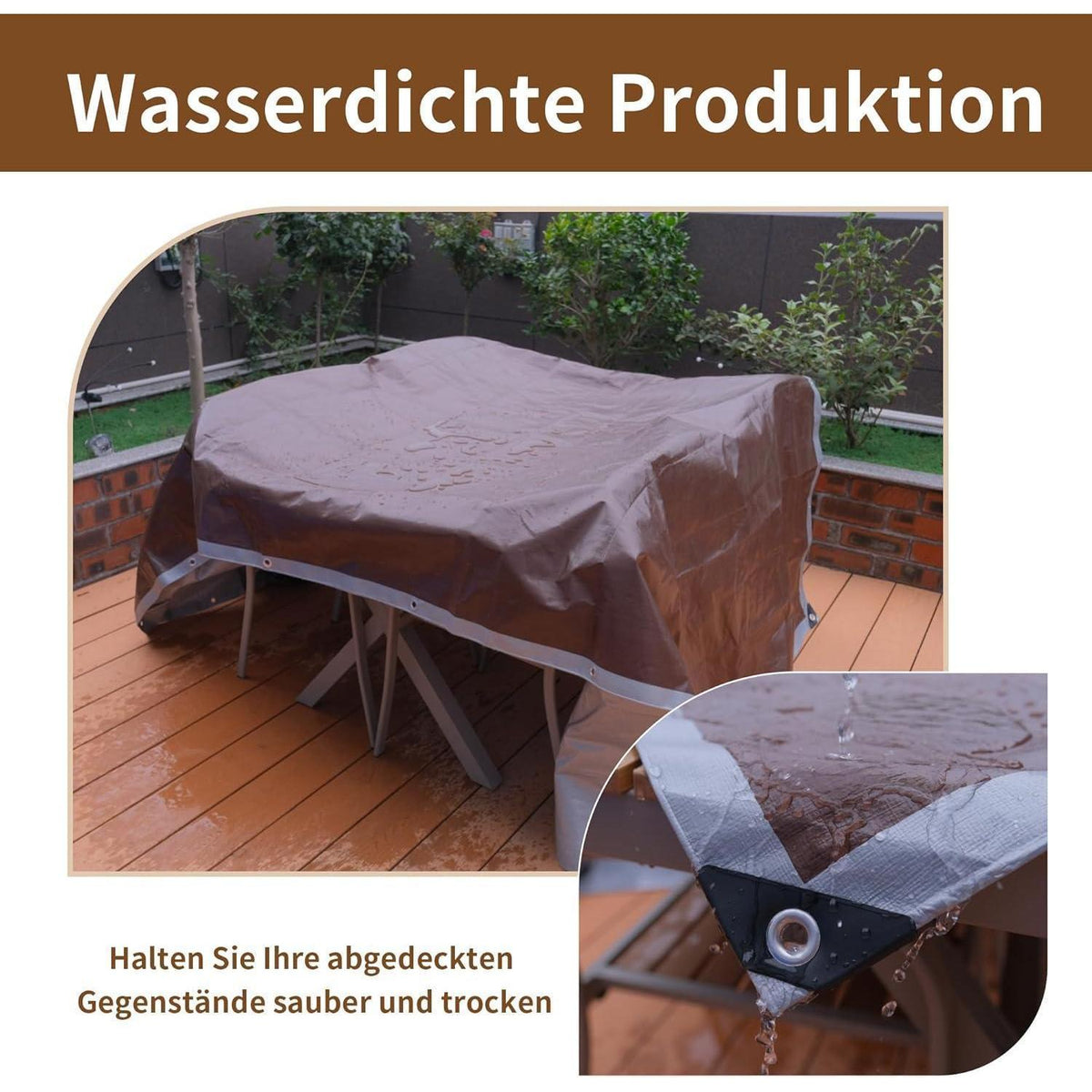 Abdeckplane 6x8m wasserdicht – Reißfeste Schutzplane mit Ösen