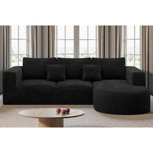 Hawthyhome Ecksofa mit Schlaffunktion, Cordstoff, Schwarz