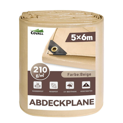 Schwere Abdeckplane 5x6m – Wasserfest, Reißfest & UV-Schutz