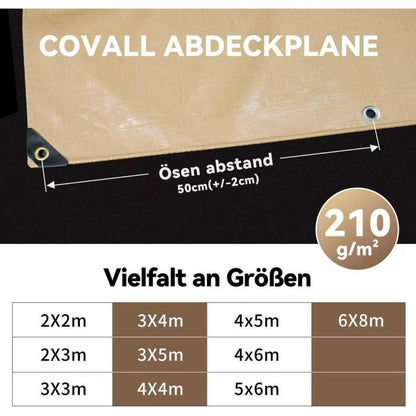 Schwere Abdeckplane 5x6m – Wasserfest, Reißfest & UV-Schutz