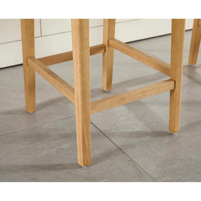 Barhocker 2er Set mit Rattan Rückenlehne, Grau