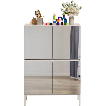 Spiegelschrank 4 Türen Weiß | 80x30,5x115,5 cm | Schubladenoption