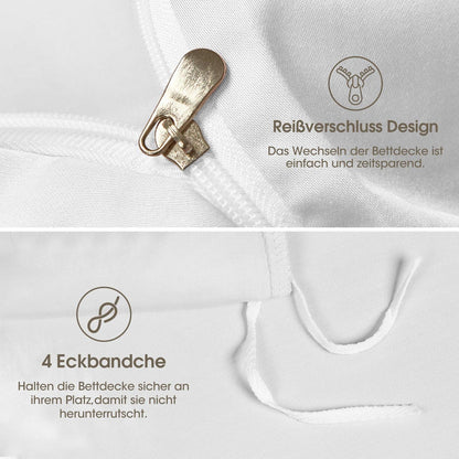 Bambus Bettwäsche Set 220x240 cm - Kühlend & Atmungsaktiv Weiß