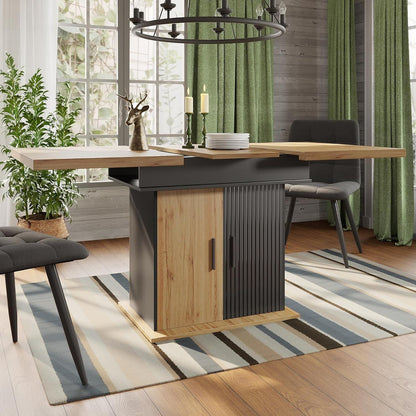 Ausziehbarer Esstisch 110-140cm | Platzsparender Küchentisch Retro Design