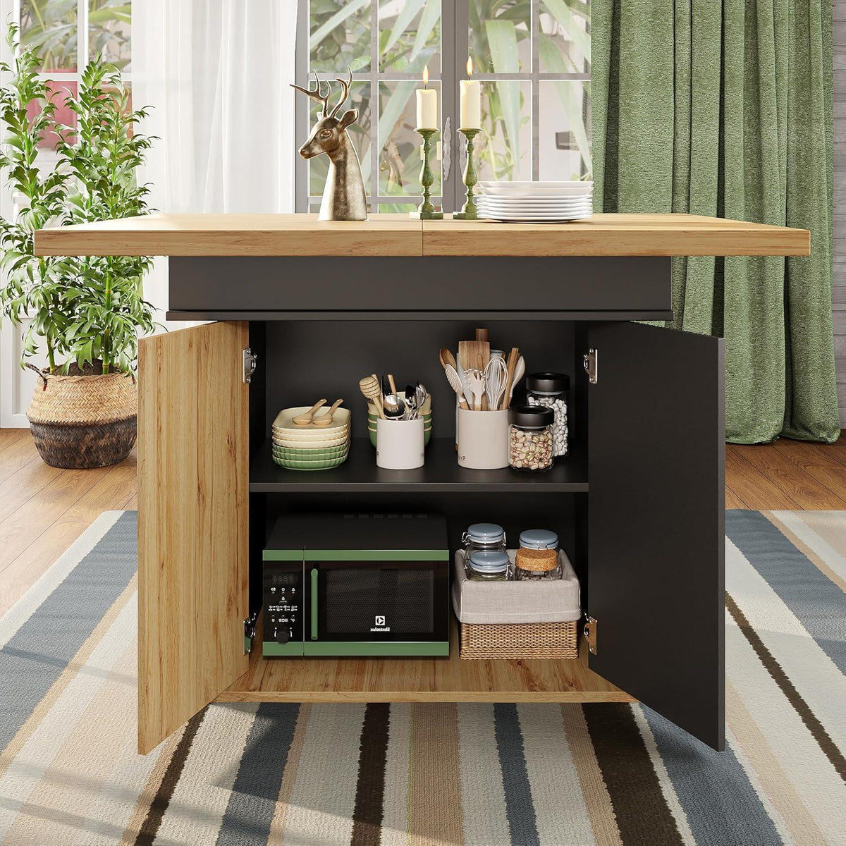 Ausziehbarer Esstisch 110-140cm | Platzsparender Küchentisch Retro Design