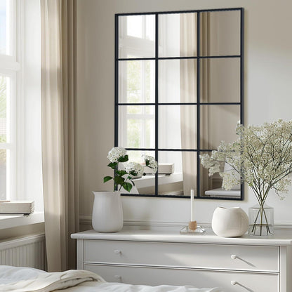 Rechteckiger Wandspiegel Schwarz 60x90 cm – Moderner Rahmen