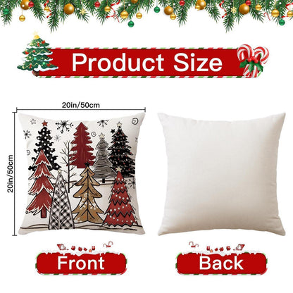 Weihnachtliche Kissenbezüge 4er Set 50x50 cm - Zierkissenbezüge