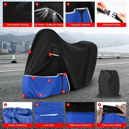 Motorradabdeckung wasserdicht Piaggio MP3 400/500 mit Kofferraum