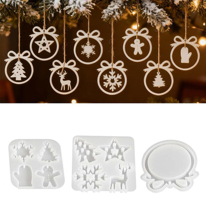 Silikon Gießformen Weihnachten - 3er Set Anhänger Sterne & Co.