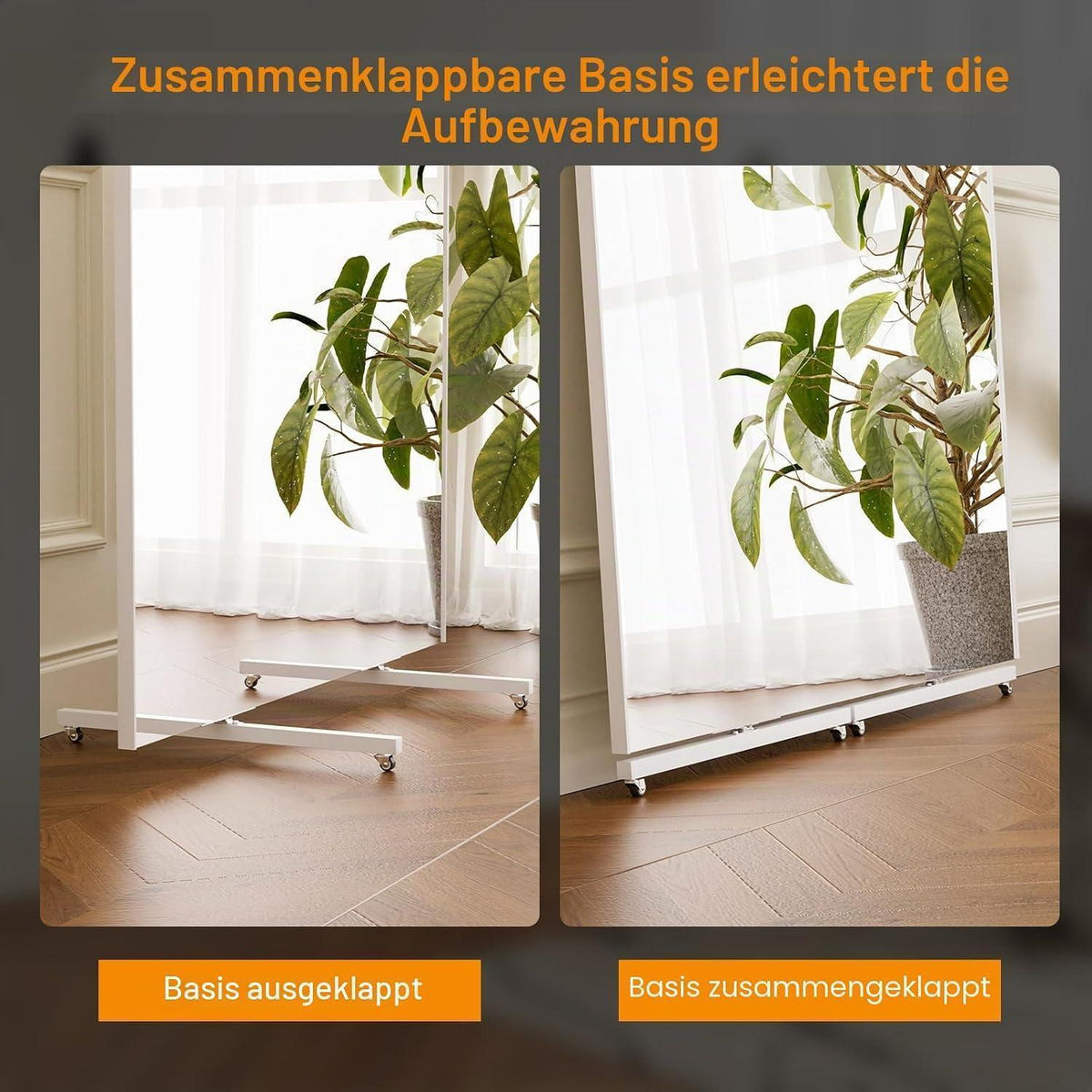 Brisafe Ganzkörperspiegel 200x120cm, Drehbar & Bruchsicher