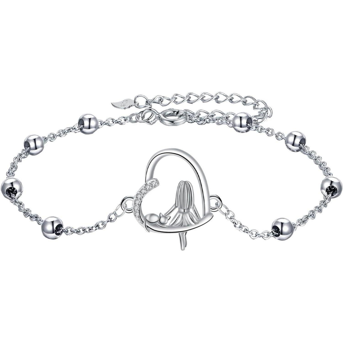 925 Sterling Silber Tier Armband mit Zirkonia, verstellbar